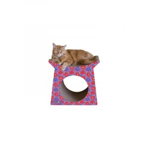 Imperial Cat Tower Tunnel Scratch and Shape, Retro Purple Floral