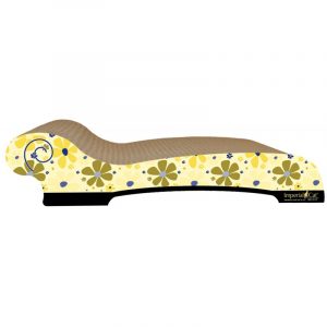 Imperial Cat Chaise Scratch and Shape, Retro Yellow Floral