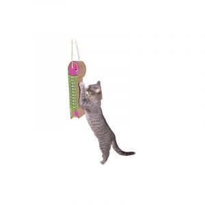 Imperial Cat Fish on a Line Hanging Scratch and Shape, Lime/Pink