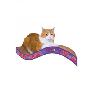 Imperial Cat Purrfect Stretch Scratch 'n Shape, Medium, Retro Purple Floral