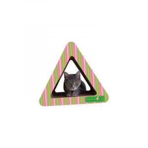 Imperial Cat Triangle Combo Scratch 'n Shape, Pink/Lime Stripe