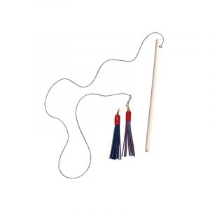 Wooden Dowel Rod with 2 Leather Tassel Attachments!
